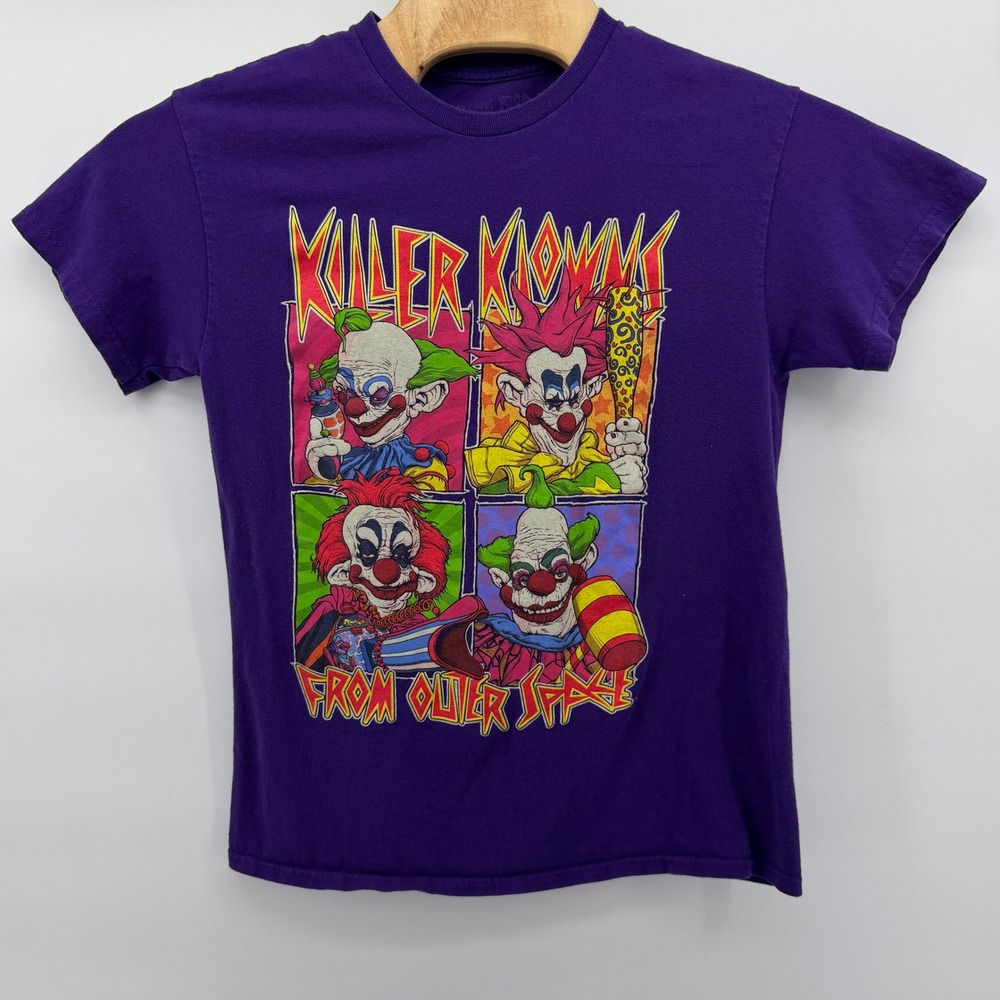 Killer Klowns From Outer Space T-Shirt Mens M Purple Horror Movie Graphic Tee
